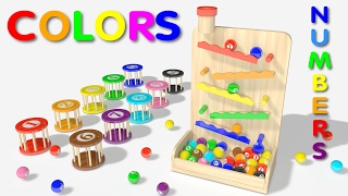 Learn Colors and Numbers 1  10 with Marble Drop Wooden Learning Toys for Kids  Best Learn Colors [upl. by Attennek]