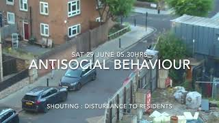 Antisocial Behaviour  Shouting  0530hrs Bacton Tower NW5  29 June 24 [upl. by Arabrab]