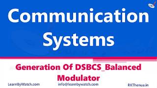 Generation of DSBSC Balanced Modulator  Hindi Urdu  Communication System by Raj Kumar Thenua [upl. by Mialliw368]