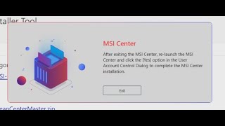 quotAfter exiting the MSI Center relaunch the MSI Center and click the Yes optionquot Error Fix [upl. by Nodanrb]