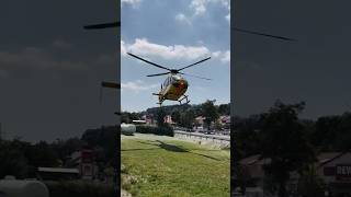 RTH Christoph 28 Abflug bei der Feuerwehr HildersMitte nach Einsatz [upl. by Novoj]