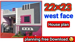 22×23 west facing house plan  22by23 small home design  plan walkthrough [upl. by Lowndes265]