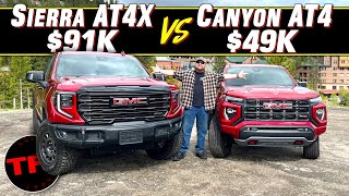 GMC Canyon AT4 vs Sierra AT4X Does Nearly Twice the Money Get You Double the Truck [upl. by Aneez]