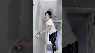 How to Prepare Tiles Wall ​ Wall paint​ Fast amp Beauty part 6277 [upl. by Melena]