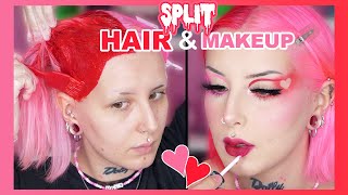 SPLIT HAIR  MAQUILLAGE ASSORTI 💗❤️  Coloration IroIro RED amp NEON PINK [upl. by Wareing]