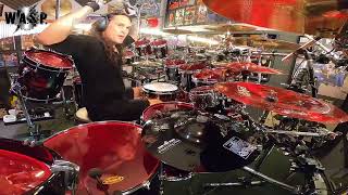 Aquiles Priester Drum Cam Playing WASP LOVE Machine wasp drumcam [upl. by Llednahc]