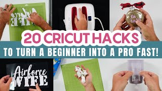 🔥 20 CRICUT HACKS TO TURN A BEGINNER INTO A PRO FAST 🔥 [upl. by Ymereg]