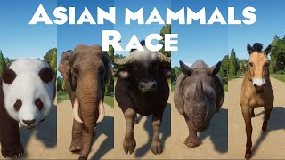 Asian Mammals Speed Races in Planet Zoo included Gaur Indian Elephant Przewalskis Horse amp etc [upl. by Ettenaj862]