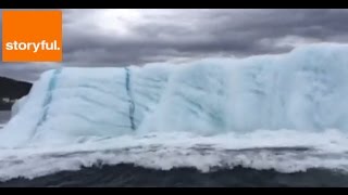 Huge Iceberg Flips Over in Newfoundland [upl. by Gae]