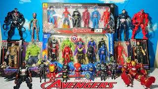 AVENGERS TOYS 014  Unboxing Review Action Figures  Spiderman Hulk Ironman Batman Superman [upl. by Wynnie]