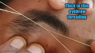 Thick to thin eyebrow threadingeyebrow threading tutorial step by step [upl. by Leihcey718]