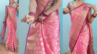 organza silk saree draping perfectly easy tips and tricks  saree draping tutorial [upl. by Aiza]