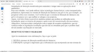 2 EXPLIQUE o porquê é importante que a tobramicina seja incorporada em um sistema de liberação modi [upl. by Idnic]