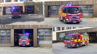 Fire engines responding from Cambridge Fire Station [upl. by Ahsieuqal]