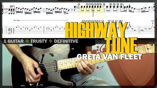 Highway Tune  Guitar Cover Tab  Guitar Solo Lesson  Backing Track with Vocals 🎸 GRETA VAN FLEET [upl. by Sadie]