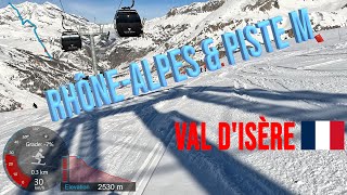 4K Skiing Val dIsère Combe Martin amp RhôneAlpes Black  Piste M via Plan France GoPro HERO11 [upl. by Nie]