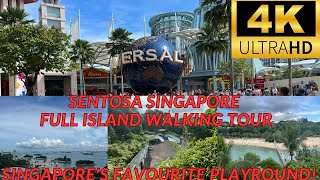 Sentosa Island 🇸🇬 Singapores Favourite Island Playground Full Island Walking Tour 4K [upl. by Christy]