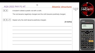 AQA GCSE Physics 2022  Paper 1 Q5 Higher Tier Past paper Question Review Topic Atomic Structure [upl. by Bernarr]