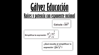 Unidad 1 113 Raíces y potencia con exponente racional [upl. by Nilek]