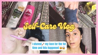 Self care vlog🎀  How to shave your face using tinkle razor🪒 [upl. by Swigart627]