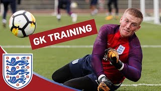 Goalkeeper Training LongRange strikes with Hart Pickford Forster amp Butland  Inside Training [upl. by Fotzsyzrk]