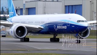 Boeing Company 7779 Taxi And Takeoff From Paine Field [upl. by Hailed159]