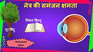 नेत्र की समंजन क्षमता Animated video  Power of accommodation in Hindi  Science Cbse and Ncert [upl. by Marilla]