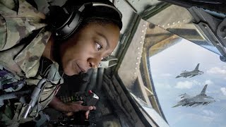 A Day in Life of US Boom Operator Refueling Giant Aircraft MidAir [upl. by Oijimer]