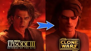 Anakin vs ObiWan Live Action vs Animated Clone Wars  SidebySide Comparison [upl. by Rolyt]