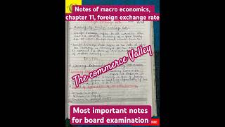 Notes of Macroeconomics chapter 11 foreign exchange rate of Class 12 CBC boardviralshorts [upl. by Monson]