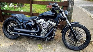 HarleyDavidson FXBRS Custom Exhaust Sound Olivier from Belgium [upl. by Sivad]