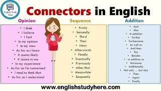 Connectors in English  List of Sentence Connectors in English  Transition Words List [upl. by Wendt660]