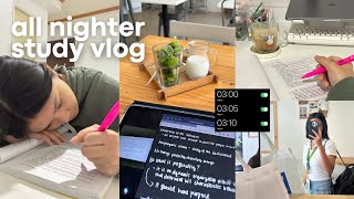 pulling an all nighter to study for midterms exam week  study vlog [upl. by Luisa212]