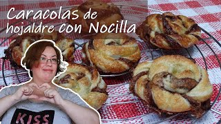 Caracolas de hojaldre con Nocilla 🥐🍫 Postre sencillo con solo 3 ingredientes [upl. by Nnaegroeg92]