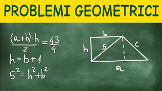 2 Esercizi Svolti su Problemi Geometrici sulle Equazioni di Secondo Grado [upl. by Atteselrahc766]