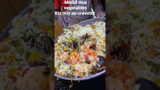 Recette riz legume au crevette  rice with vegetables mixed and prawns [upl. by Odlanyer]