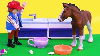 Poison  Schleich Horses Draft Horse Family Honey Hearts Video [upl. by Tenay]