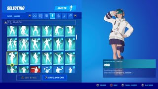 New Skin Yuki Showcase with almost all emotes from fortnite 🎧 [upl. by Mccarthy]