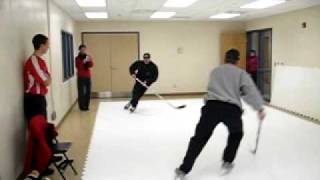 Hockey Skaters on EZGlide 350 Synthetic Ice indoors [upl. by Meikah320]