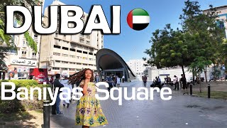 Baniyas Square  بني ياس  Naif Deira Dubai  walking Tour 4K [upl. by Surovy]