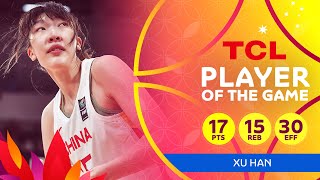 Xu Han 17 PTS 15 REB  TCL Player Of The Game  China v Australia  FIBA AsiaCupWomen 2023 [upl. by Yllen]