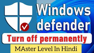 How to disable turn off windows defender permanent 2024 windows 10 and 11 in hindi [upl. by Eceinwahs]