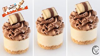 Mini Cheesecakes Kinder Bueno Super Stabilized Whipped Chocolate Cream Easy Posh Little Treat [upl. by Anitsenre]