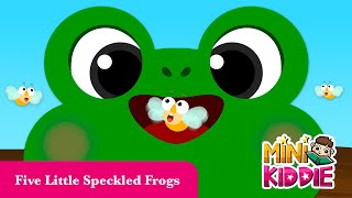 Five Little Speckled Frogs  Kids Songs with Lyrics  Best Nursery Rhymes  Mini Kiddie [upl. by Enellij900]