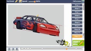 How to Draw a NASCAR Race Car [upl. by Dahl796]