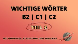 2 Sammlung von wichtigen Wörtern mit Definitionen Synonymen und Beispielen [upl. by Sivatco]