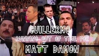 Guillermo running out of time for Matt Damon on red carpets [upl. by Stryker]