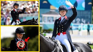 GB’s Lottie Fry wins second Olympics dressage bronze in individual freestyle [upl. by Nuhsyar]