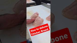 How to debone Chicken breast butcher chicken chickenbreast howto bonelesschicken knifeskills [upl. by Yreved]