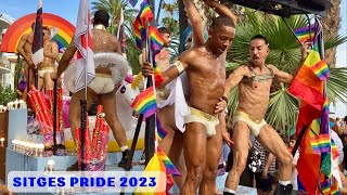 Sitges Pride Parade 2023 in Barcelona Spain  Marcha del Orgullo LGBTQIA [upl. by Yevreh109]